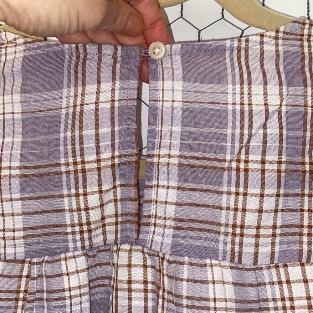 LOFT Plaid Ruffle Top - Picture 10 of 10